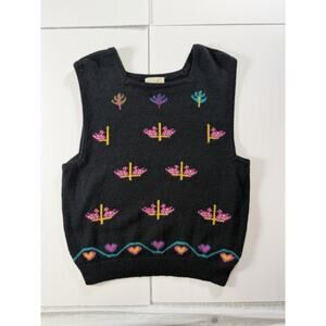 Women’s Vintage Size Large Jantzen Duck&Hearts Stitch Cottage Core Sweater Vest